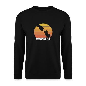 Meilleur chat papa jamais chat papa cadeau chat rétro - Sweat-shirt Unisexe - noir - Devant - Alina (178cm) & Michal (187cm)