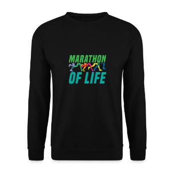 Marathon de course à pied - Sweat-shirt Unisexe - noir - Devant - Alina (178cm) & Michal (187cm)