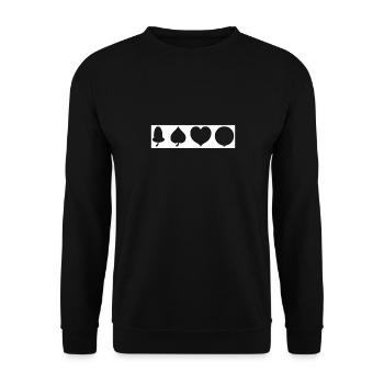 Sheep's Head Bavarian Card Game Solo Gift - Unisex Sweatshirt - black - Front - Alina (178cm) & Michal (187cm)