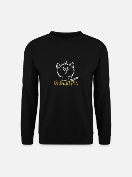 Pelzige Cartoon-Katze fühlt sich so aufgeputscht! - Unisex Pullover - Schwarz