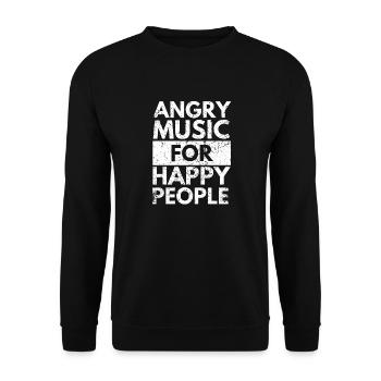 Angry Music For Happy People Heavy Hard Rock - Unisex Pullover - Schwarz - Vorne - Alina (178cm) & Michal (187cm)