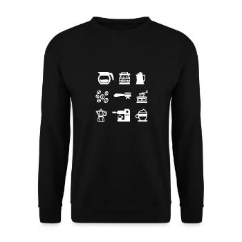 Coffee / Barista - Unisex Sweatshirt - black - Front - Alina (178cm) & Michal (187cm)