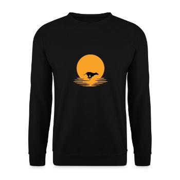 Greyhound Sunset - Unisex Sweatshirt - black - Front - Alina (178cm) & Michal (187cm)