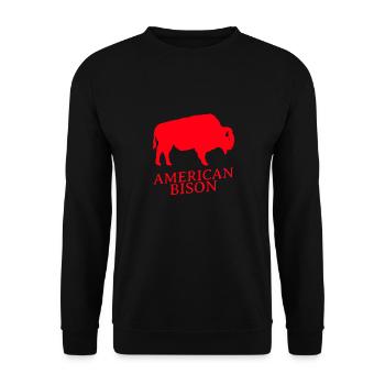 American Bison - Bison USA Abenteuer usw. - Unisex Pullover - Schwarz - Vorne - Alina (178cm) & Michal (187cm)