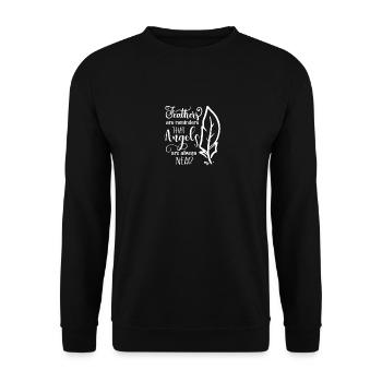 Les plumes commémoratives RIP rappellent que les anges - Sweat-shirt Unisexe - noir - Devant - Alina (178cm) & Michal (187cm)