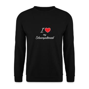 ich liebe mein schwarzwaldmädel Geschenkidee - Unisex Pullover - Schwarz - Vorne - Alina (178cm) & Michal (187cm)