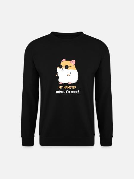 Hamster sunglasses cool gangster - Unisex Sweatshirt - black