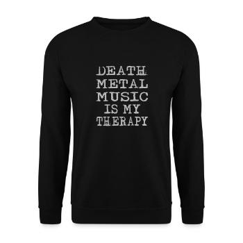 Death Metal Music Is My Therapy - Unisex Sweatshirt - black - Front - Alina (178cm) & Michal (187cm)