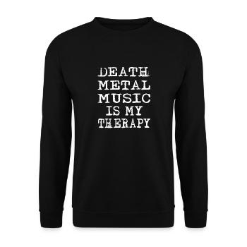 Death Metal Music Is My Therapy - Unisex Sweatshirt - black - Front - Alina (178cm) & Michal (187cm)