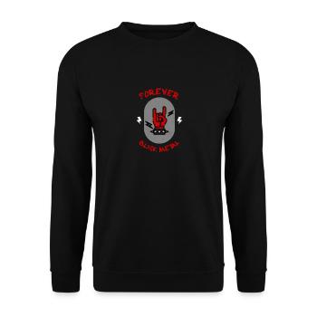 Forever Black Metal Geschenk - Unisex Pullover - Schwarz - Vorne - Alina (178cm) & Michal (187cm)
