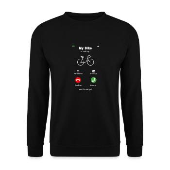 My bike is calling - Unisex Sweatshirt - black - Front - Alina (178cm) & Michal (187cm)
