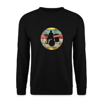 Batterie rétro batteur vintage - Sweat-shirt Unisexe - noir - Devant - Alina (178cm) & Michal (187cm)