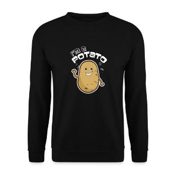 I Am A Potato design, French Fry design, Potato - Unisex Sweatshirt - black - Front - Alina (178cm) & Michal (187cm)