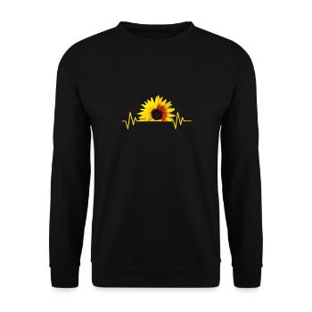 Sunflower, sunflower, heartbeat, rhythm - Unisex Sweatshirt - black - Front - Alina (178cm) & Michal (187cm)