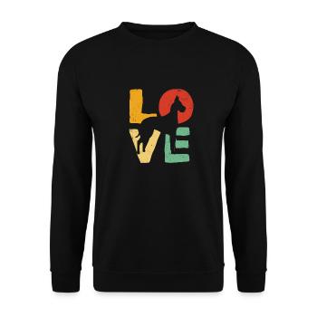 Love Great Dane Shirt - Cadeau d'amant de chien Great Dane - Sweat-shirt Unisexe - noir - Devant - Alina (178cm) & Michal (187cm)