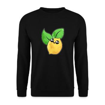 Cute lemon face - Unisex Sweatshirt - black - Front - Alina (178cm) & Michal (187cm)