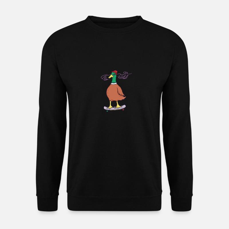 Cool duck on a skateboard - Unisex Sweatshirt - black