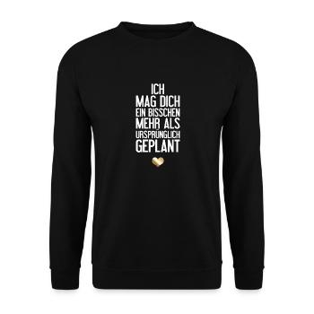 Romantische Liebeserklärung - Unisex Pullover - Schwarz - Vorne - Alina (178cm) & Michal (187cm)