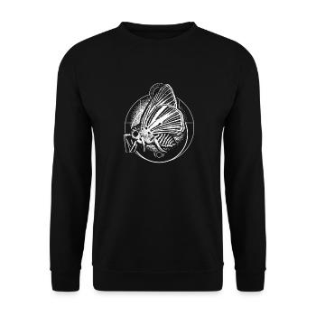 Goth Moth And Crescent Moon Creepy design Gift - Unisex Sweatshirt - black - Front - Alina (178cm) & Michal (187cm)