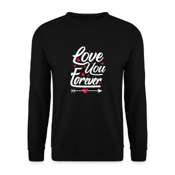 Je t'aime pour toujours - Sweat-shirt Unisexe - noir - Devant - Alina (178cm) & Michal (187cm)