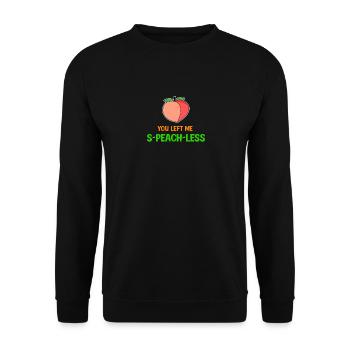 Peach saying funny - Unisex Sweatshirt - black - Front - Alina (178cm) & Michal (187cm)