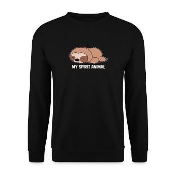 Faultier Lieblingstier - Unisex Pullover - Schwarz - Vorne - Alina (178cm) & Michal (187cm)