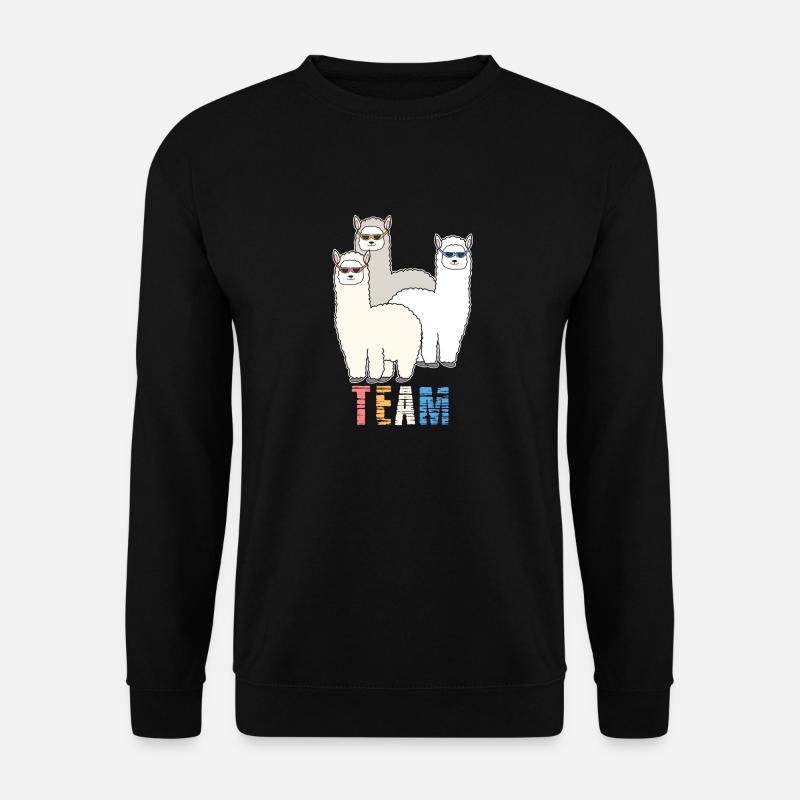 Alpaca Llama Team Crew - Unisex Sweatshirt - black