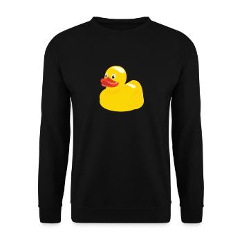Canard en caoutchouc jaune jouets Ducky - Sweat-shirt Unisexe - noir - Devant - Alina (178cm) & Michal (187cm)