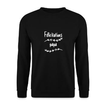 Félicitations papa - Sweat-shirt Unisexe - noir - Devant - Alina (178cm) & Michal (187cm)