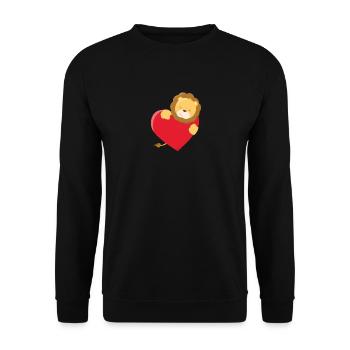 Enfants Valentine Animal Valentine Lion Valentine - Sweat-shirt Unisexe - noir - Devant - Alina (178cm) & Michal (187cm)
