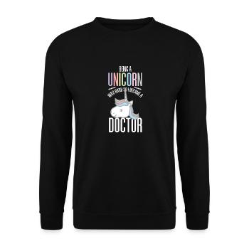 doctor, physician, medicine, student, doctorate - Unisex Sweatshirt - black - Front - Alina (178cm) & Michal (187cm)