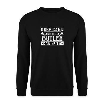 Butler Laisser un majordome le gérer - Sweat-shirt Unisexe - noir - Devant - Alina (178cm) & Michal (187cm)