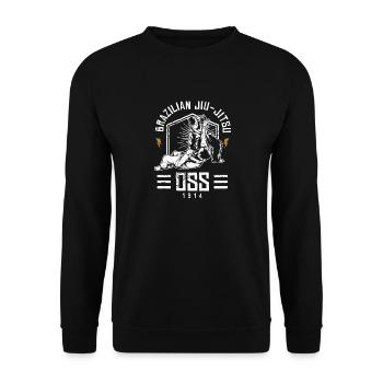 Leglock brasilianische Jiu Jitsu BJJ Geschenk-Design-Idee - Unisex Pullover - Schwarz - Vorne - Alina (178cm) & Michal (187cm)