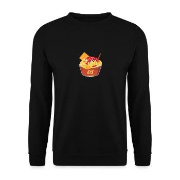 Glace spaghetti - Icecream - Glace Gelato allemande - Sweat-shirt Unisexe - noir - Devant - Alina (178cm) & Michal (187cm)