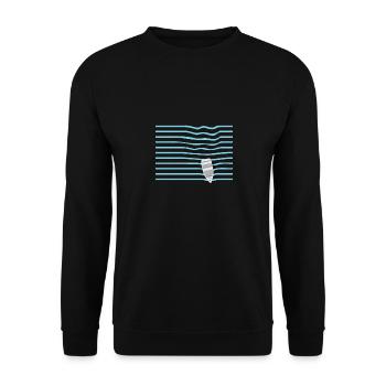 Boot auf den Wellen - Unisex Pullover - Schwarz - Vorne - Alina (178cm) & Michal (187cm)