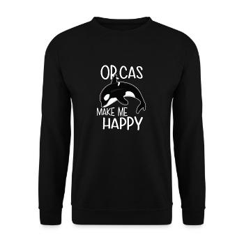 Les orques me rendent heureux. Orque épaulard - Sweat-shirt Unisexe - noir - Devant - Alina (178cm) & Michal (187cm)