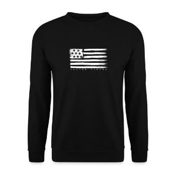 USA Flag Vintage Look - American Flag T-Shirt - Unisex Pullover - Schwarz - Vorne - Alina (178cm) & Michal (187cm)