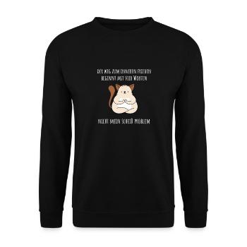 Kawaii cute fat yoga cats cute gift idea - Unisex Sweatshirt - black - Front - Alina (178cm) & Michal (187cm)