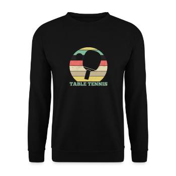 Retro Tischtennis - Unisex Pullover - Schwarz - Vorne - Alina (178cm) & Michal (187cm)