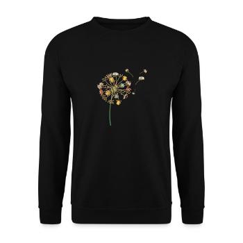 Dandelion Books Flower Fly Reading Fan - Unisex Sweatshirt - black - Front - Alina (178cm) & Michal (187cm)
