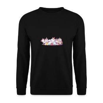 Licornes mangeantes - Sweat-shirt Unisexe - noir - Devant - Alina (178cm) & Michal (187cm)