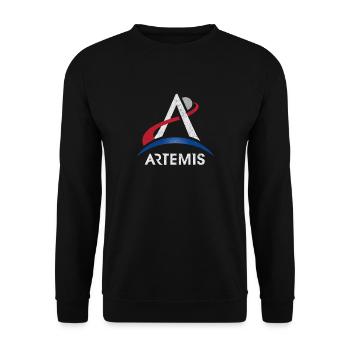 Logo du programme Artemis Lune Mars Espace Nasa Lunaire Mi - Sweat-shirt Unisexe - noir - Devant - Alina (178cm) & Michal (187cm)