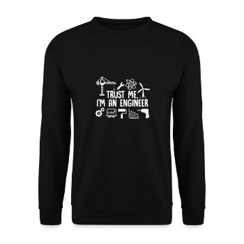 Trust Me I'm An Engineer - Unisex Pullover - Schwarz - Vorne - Alina (178cm) & Michal (187cm)