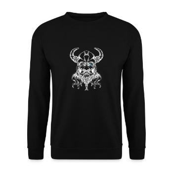 Viking Norse Odin Warrior Viking Gift - Unisex Sweatshirt - black - Front - Alina (178cm) & Michal (187cm)