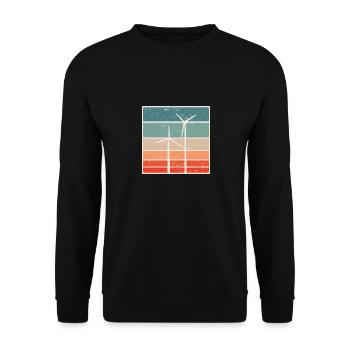 Wind farm wind turbine wind power graphic - Unisex Sweatshirt - black - Front - Alina (178cm) & Michal (187cm)