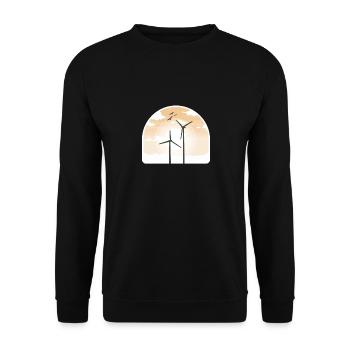 Wind farm wind turbine wind power graphic - Unisex Sweatshirt - black - Front - Alina (178cm) & Michal (187cm)