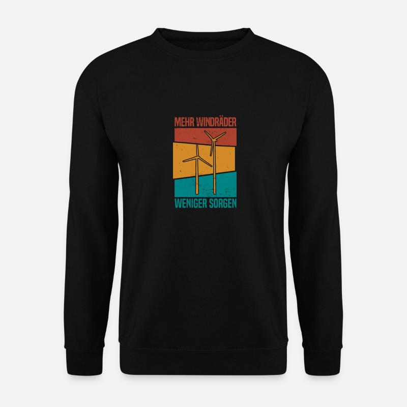 Windpark Windrad Windkraft - Weniger Sorgen - Unisex Pullover - Schwarz