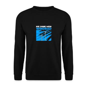 Windpark Windrad Windkraft - Nie ohne - Unisex Pullover - Schwarz - Vorne - Alina (178cm) & Michal (187cm)