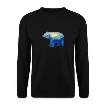 Bear Silhouette Mountain Wildlife Animal - Unisex Sweatshirt - black - Front - Alina (178cm) & Michal (187cm)