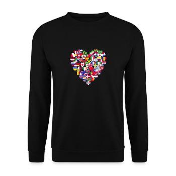Flags of the Countries of the world - Unisex Pullover - Schwarz - Vorne - Alina (178cm) & Michal (187cm)